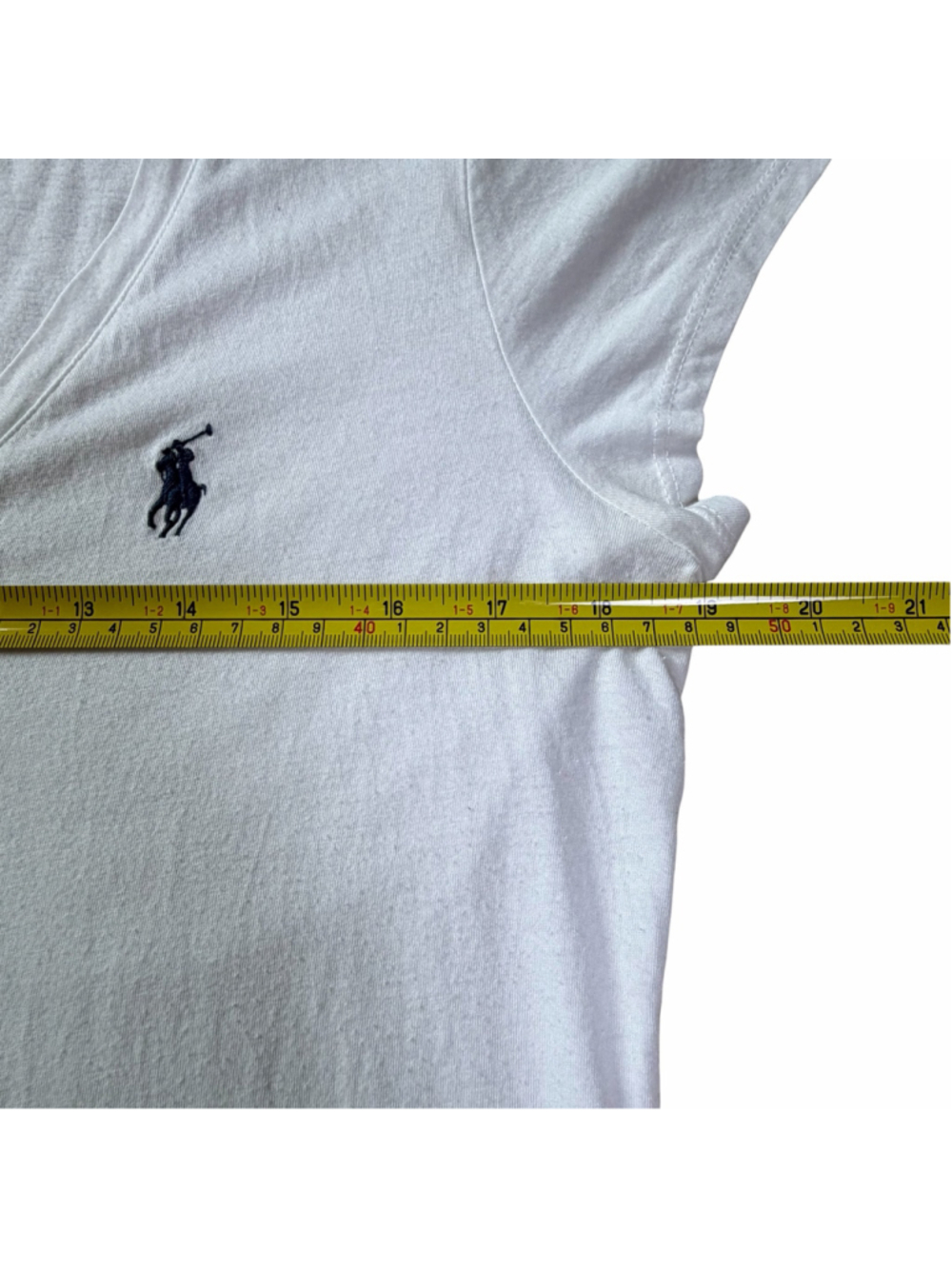 Ralph Lauren Polo White V-Neck Short Sleeve Tee Women’s Size Medium - Picture 5 of 6